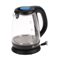 Чайник электрический Luazon LSK-1810, стекло, 1.8 л, 1500 Вт, подсветка, черный Чайник электрический Luazon LSK-1810, стекло, 1.8 л, 1500 Вт, подсветка, черный