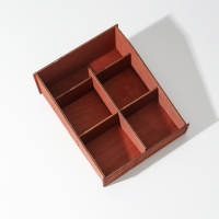 Органайзер для чая и кухонных принадлежностей Доляна, 22&times;19&times;8 см, цвет мокко