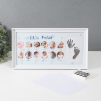 Фоторамка на 12 фото 3х3 см с штемп.подушкой "Маленький принц" белая 2х38х20 см