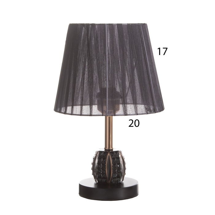 Лампа настольная Лампа настольная "Клаудия" 1х40Вт Е27 1х5Вт LED черный/прозрачный 21х21х34см