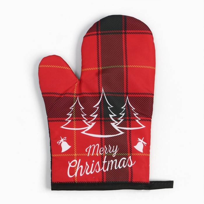 Новый год.Варежка Доляна Christmas 26*16 см, 100% п/э Новый год.Варежка Доляна Christmas 26*16 см, 100% п/э
