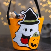 Корзинка декоративная &laquo; Призрак и тыква&raquo;, 12,5 &times; 12,5 &times; 25 см