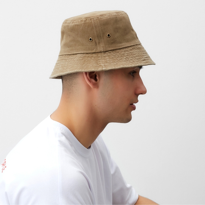 Панама однотонная MINAKU цвет бежевый, размер 56-58 Панама однотонная MINAKU цвет бежевый, размер 56-58