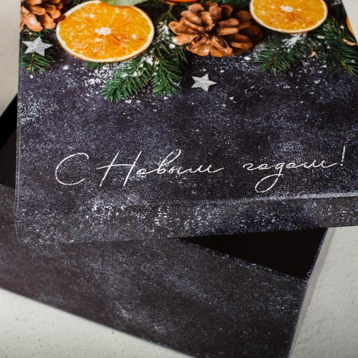 Набор подарочных коробок 6 в 1 &laquo;Мандариновый&raquo;, 10 х 10 х 6 - 20 х 20 х 11 см , Новый год