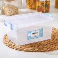 Контейнер пищевой RICCO, 3 л, 28×16×12 см, прямоугольный, прозрачный Контейнер пищевой RICCO, 3 л, 28×16×12 см, прямоугольный, прозрачный