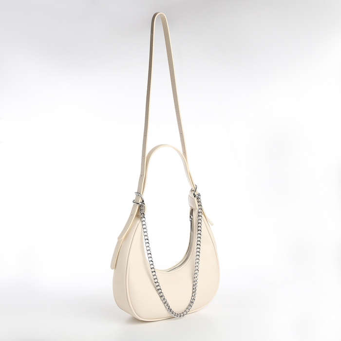 Сумка женская хобо на молнии TEXTURA, средний размер, цвет молочный Сумка женская хобо на молнии TEXTURA, средний размер, цвет молочный