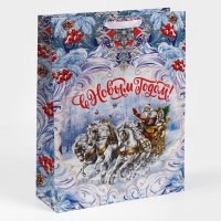 Пакет подарочный новогодний ламинированный &laquo;Дедушка Мороз&raquo;, L 31 х 40 х 11,5 см, Новый год