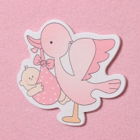 Декоративное украшение (подвеска) "Аист с девочкой" 27х27х46 см, розовый Декоративное украшение (подвеска) "Аист с девочкой" 27х27х46 см, розовый