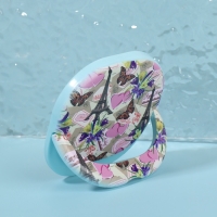 Зеркало карманное &laquo;Узор&raquo;, с подставкой, 8 &times; 8 см, цвет фиолетовый