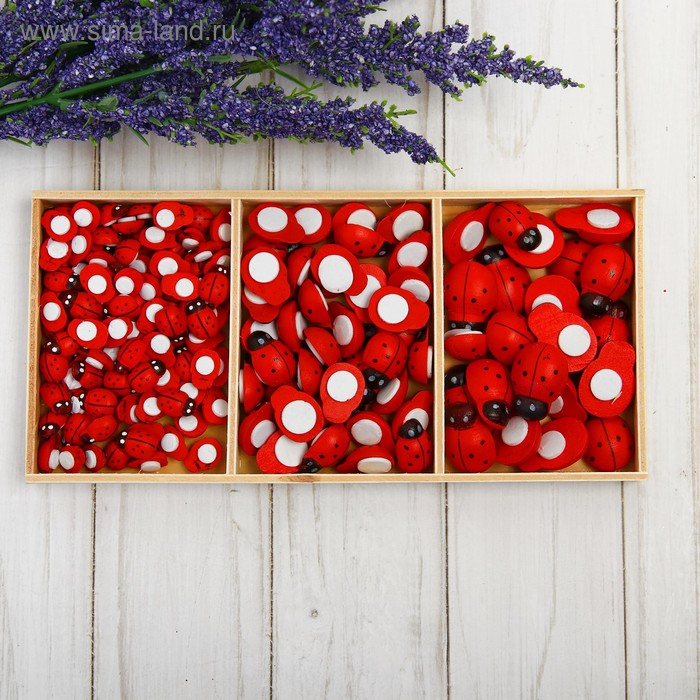 Набор декоративных наклеек &laquo;Божьи коровки&raquo; 3 размера; 8,2&times;19&times;1,5 см