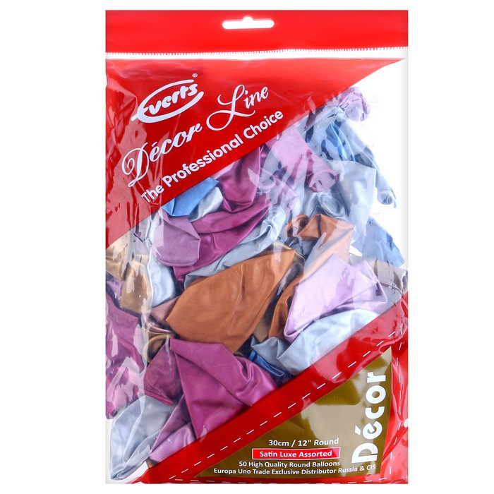 Шар латексный 12", хром, набор 50 шт., МИКС