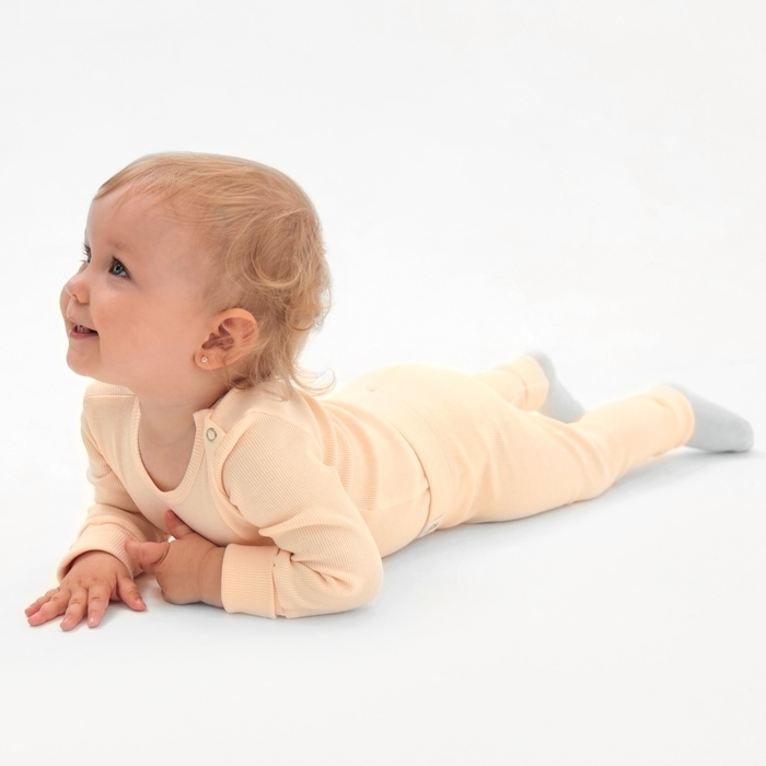 Комплект леггинсов детских MINAKU: Basic Line BABY, цвет молочный/кремовый, рост 74-80