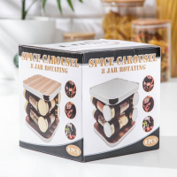 Набор для специй из стекла на подставке &laquo;Модерн&raquo;, 17,5&times;8&times;18 см, 90 мл, 4&times;9,5 см, 8 шт