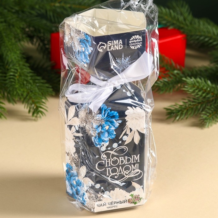 Чай чёрный &laquo;С Новым годом&raquo; с чабрецом, в коробке конфете, 100 г.