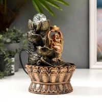 Фонтан настольный от сети, подсветка "Хотей со слитком золота у фонтана" 22,5х15х15 см Фонтан настольный от сети, подсветка "Хотей со слитком золота у фонтана" 22,5х15х15 см
