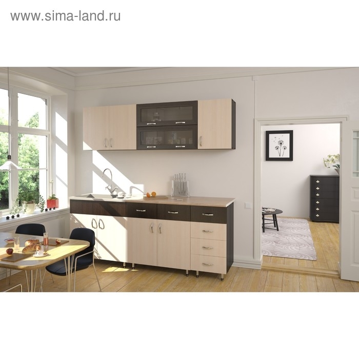 Шкаф напольный 800-1 ящика Тоника, 800х850х600, Венге/Дуб молочный