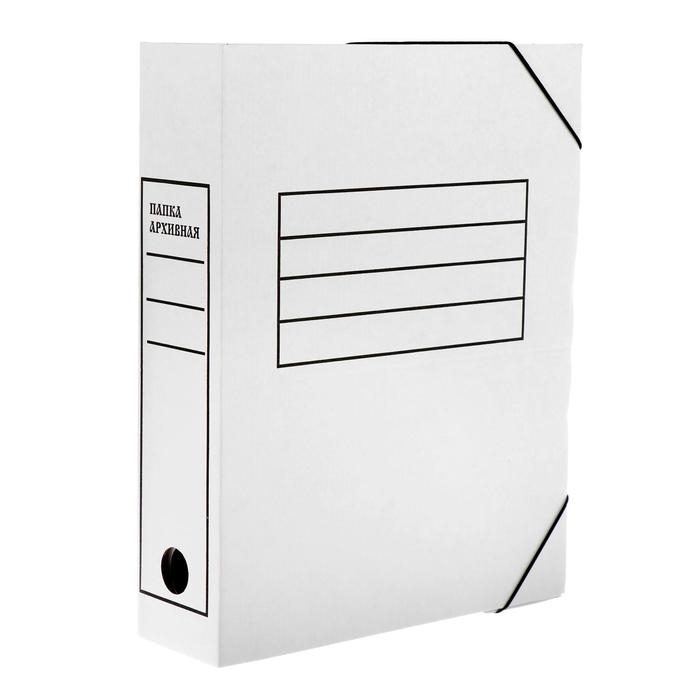 Папка архивная на резинках Calligrata, микрогофрокартон, 75 мм, белый, до 700 л Папка архивная на резинках Calligrata, микрогофрокартон, 75 мм, белый, до 700 л