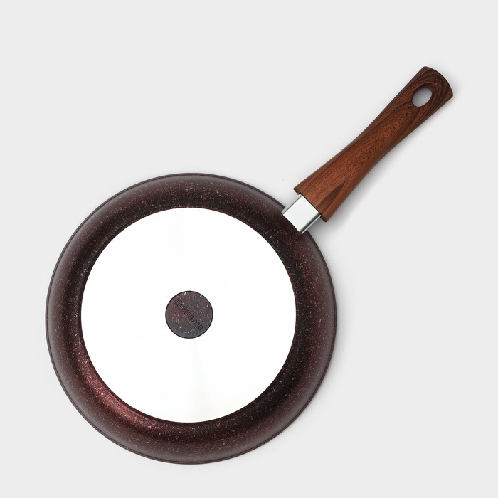 Сковорода Granit ultra red, d=26 см, съёмная ручка, стеклянная крышка, антипригарное покрытие, цвет коричневый