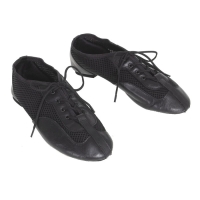 Джазовки &laquo;Спорт&raquo;, натуральная кожа, с сеткой, длина по стельке 22 см, цвет чёрный