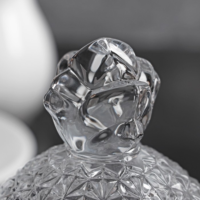 Сахарница стеклянная &laquo;Венеция. Рябь&raquo;, 250 мл, 9&times;14,5 см, с крышкой