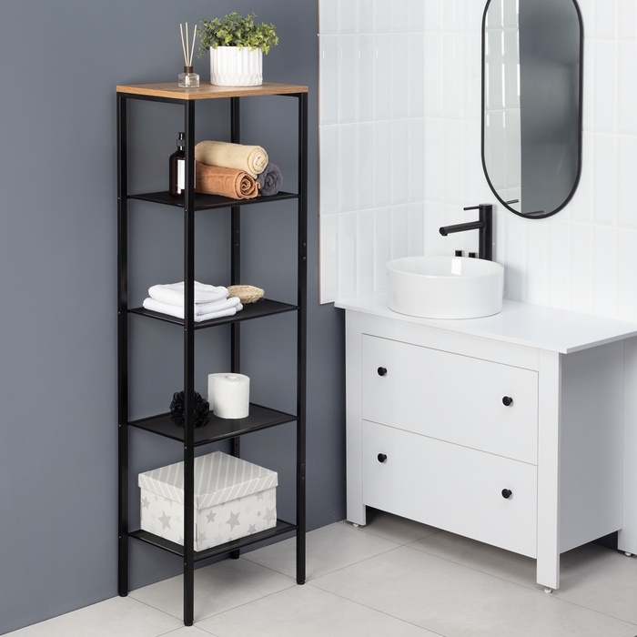 Стеллаж «Торонто 15», 47×30×146,5 см, цвет чёрный Стеллаж «Торонто 15», 47×30×146,5 см, цвет чёрный