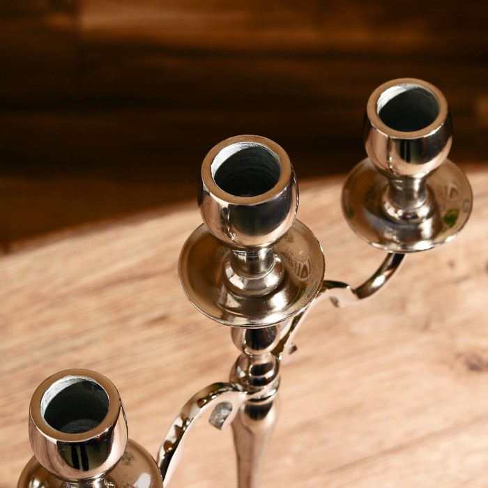 Подсвечник алюминий "Цель" на 3 свечи  9,5х22х35 см