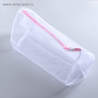 Мешок для стирки белья Доляна, 22&times;33&times;19 см, крупная сетка, цвет белый