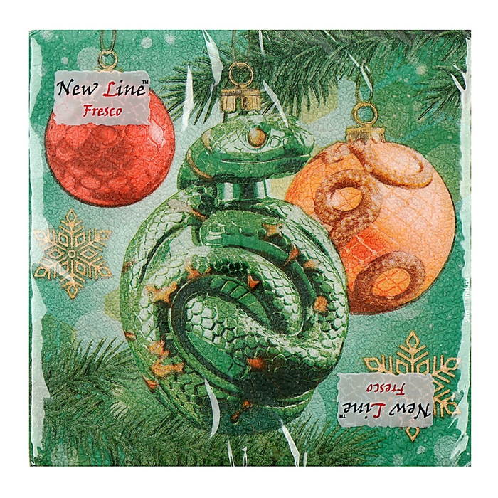 Салфетки новогодние бумажные «С Новым годом: игрушки», двухслойные, 33х33 см, 20 шт. Салфетки новогодние бумажные «С Новым годом: игрушки», двухслойные, 33х33 см, 20 шт.