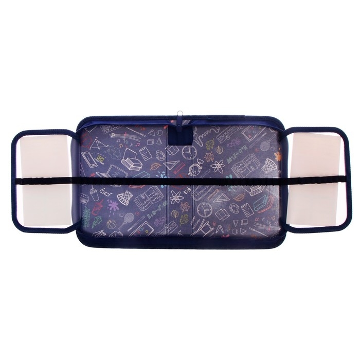 Пенал 1 секция, 140 х 200 х 40 мм, 2 откидные планки, тканевый, ПКТ 09-20-1 "Мото неон"