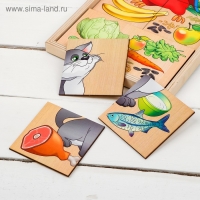 Пазлы &laquo;Сложи картинку. Кто что ест? Питомцы&raquo; Деревянные Игрушки