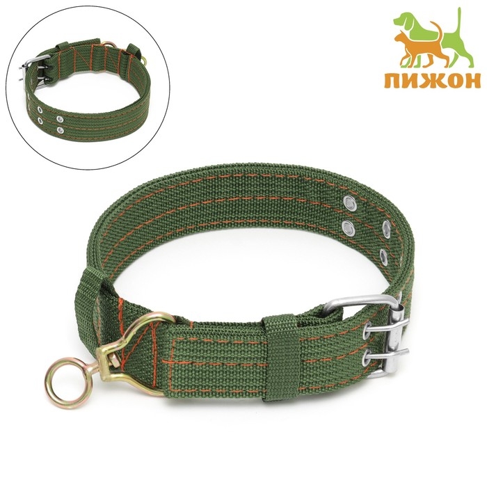 Ошейник четырехслойный с вертлюгом, 65 х 4 см, ОШ 54-60 см, полиэстер, зелёный Ошейник четырехслойный с вертлюгом, 65 х 4 см, ОШ 54-60 см, полиэстер, зелёный