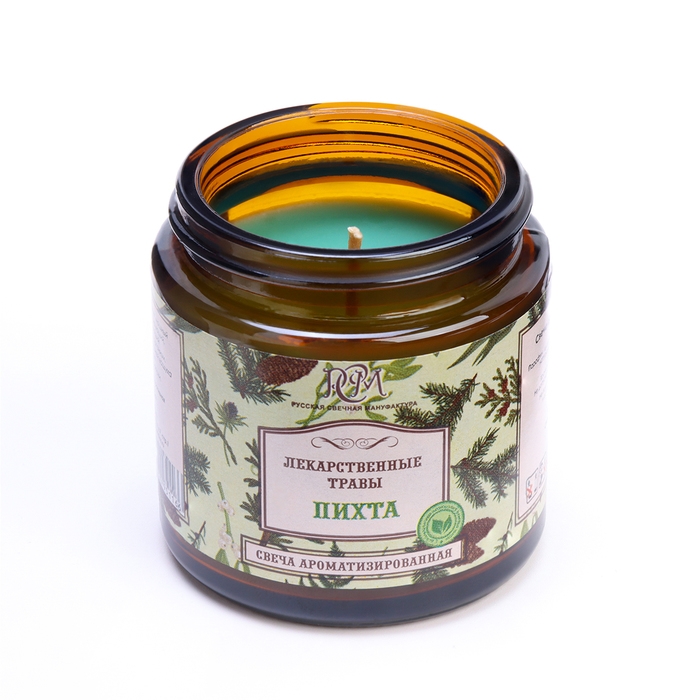Свеча в банке ароматизированная Свеча в банке ароматизированная "Пихта", время горения 15 ч