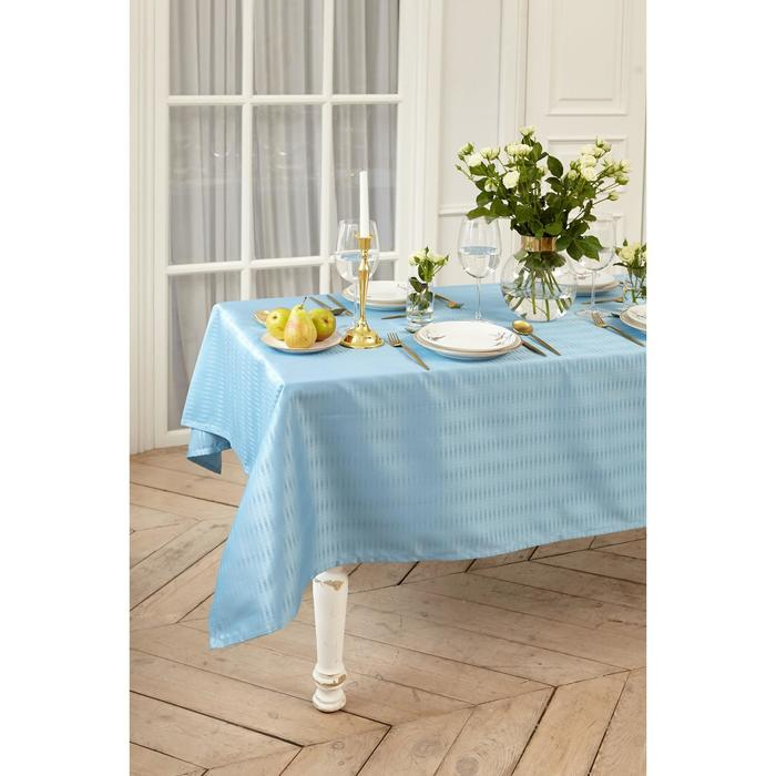 Скатерть Этель Shine 150*250 +/-3см, цв.серо-синий, пл. 192 г/м2, хл с ВГМО