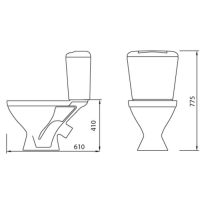 Унитаз компакт ЛЗСФ "Универсал NEW 45", нижняя подводка, косой выпуск, сиденье, кнопка Унитаз компакт ЛЗСФ "Универсал NEW 45", нижняя подводка, косой выпуск, сиденье, кнопка