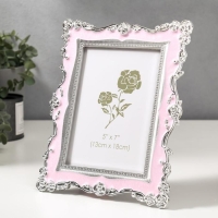 Фоторамка пластик под металл 13х18 см "Розы и эмаль" розовая и голубая 24х18,5 см, МИКС Фоторамка пластик под металл 13х18 см "Розы и эмаль" розовая и голубая 24х18,5 см, МИКС