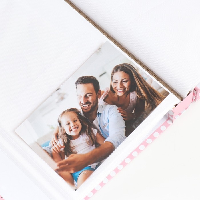 Фотоальбом на 200 фото 10х15 см "Розы и горошек" в коробке 25,8х21х5 см