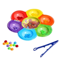 Сортер &laquo;Мишкины конфетки&raquo;, по методике Монтессори, 6 цветов, с пинцетом, 3+