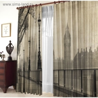 Комплект штор Улицы Лондона 150х270&plusmn;10см, 2шт, габардин, п/э 100%