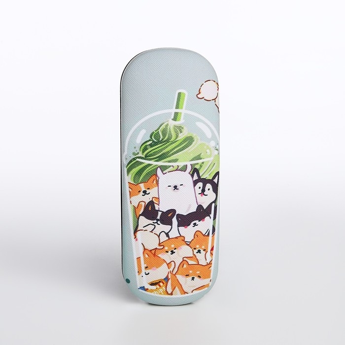 Футляр для очков на хлопушке, длина 16 см, цвет голубой Футляр для очков на хлопушке, длина 16 см, цвет голубой