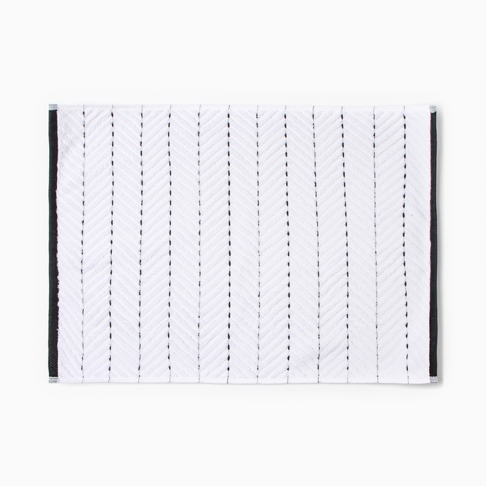 Коврик махровый Этель Lines, цв. белый, 50х70 см, 100% хлопок, 750 г/м2 Коврик махровый Этель Lines, цв. белый, 50х70 см, 100% хлопок, 750 г/м2