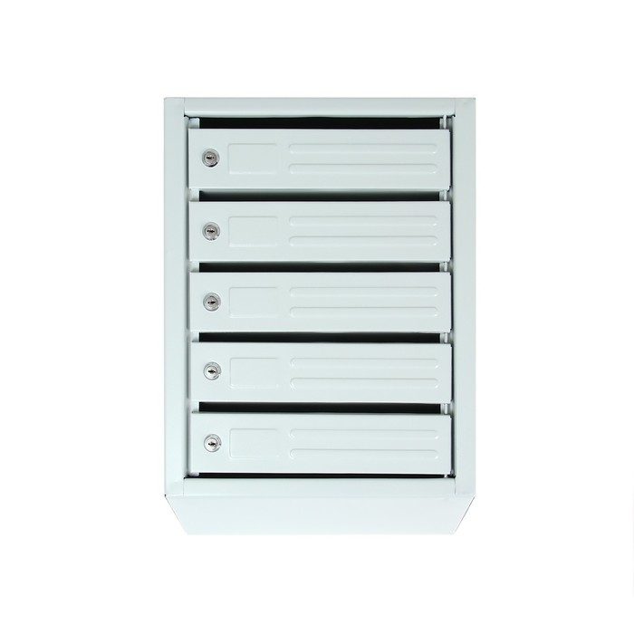 Ящик почтовый многосекционный, 5 секций, с задней стенкой, серый, дверка МИКС Ящик почтовый многосекционный, 5 секций, с задней стенкой, серый, дверка МИКС