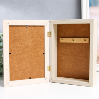 Ключница "Белые пионы" дуб молочный 15х21 см