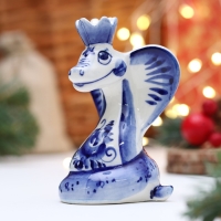 Новый год. Сувенир символ года "Змея с короной", гжель Новый год. Сувенир символ года "Змея с короной", гжель