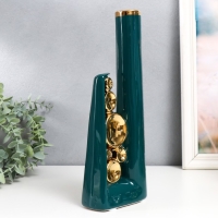 Сувенир керамика "Пузыри" зелёный с золотом 6х12х30 см