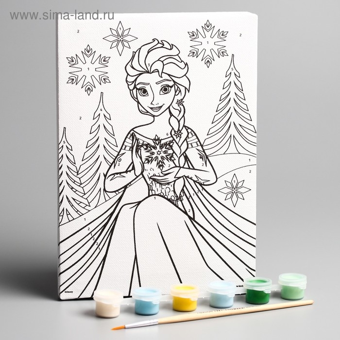 Картина по номерам для детей Картина по номерам для детей "Эльза" 21х15 см, Холодное сердце