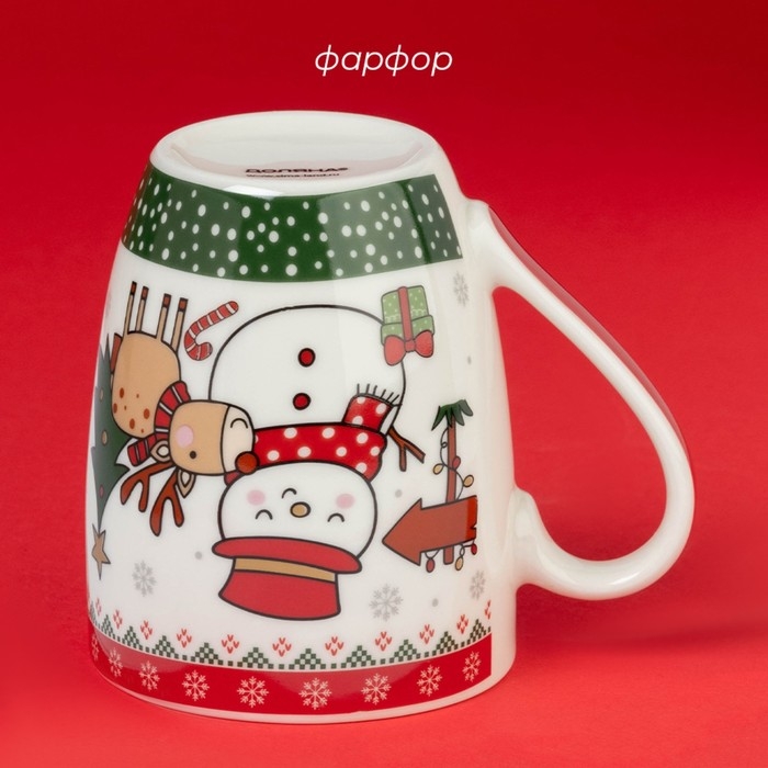 Новогодняя кружка Доляна &laquo;С Новым Годом&raquo;, 370 мл, 12&times;8,5&times;10,5 см, цвет белый