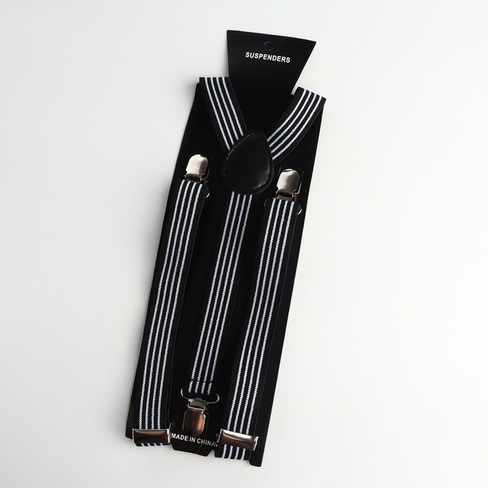 Подтяжки взрослые, ширина 2.5 см, цвет чёрный Подтяжки взрослые, ширина 2.5 см, цвет чёрный