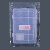 Органайзер для декора, передвижные ячейки, 12 ячеек, 19,5 &times; 13 &times; 3,6 см, цвет прозрачный