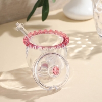 Баночка стеклянная для мёда и варенья c ложкой «Розе», 240 мл, 9,5×12 см Баночка стеклянная для мёда и варенья c ложкой «Розе», 240 мл, 9,5×12 см