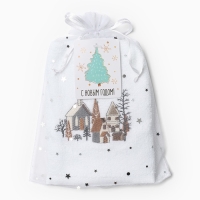 Полотенце махровое "Город в снегу" 30х60 см, 100% хлопок, 340 г/м2 Полотенце махровое "Город в снегу" 30х60 см, 100% хлопок, 340 г/м2